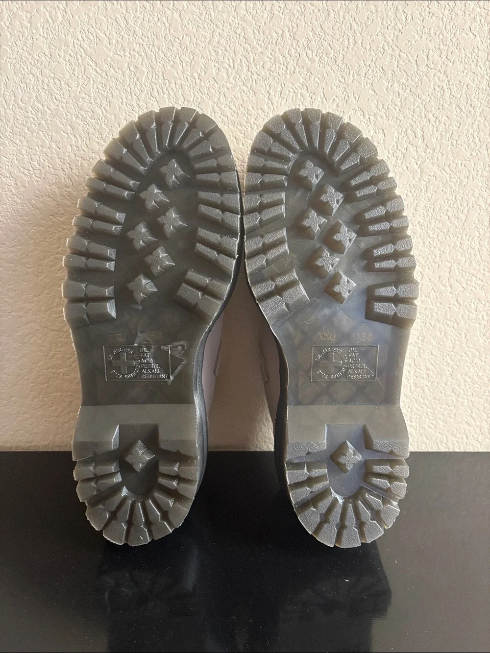 Dr. Martens Airwair Platform Mary Jane Shoes in Pale Taupe